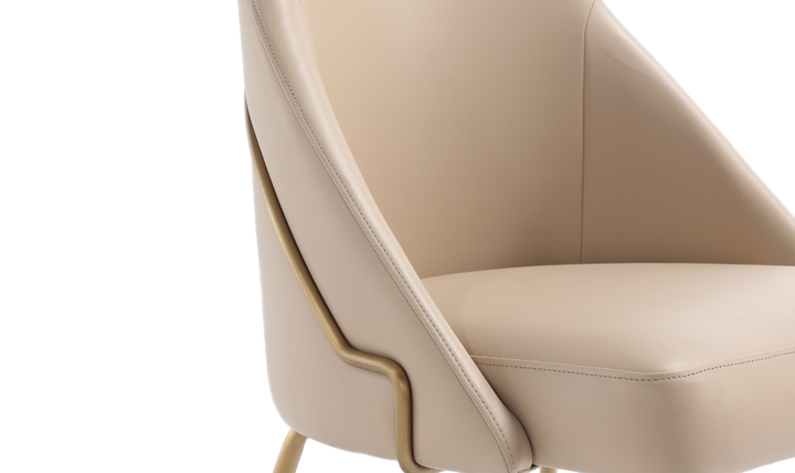 Manhattan Comfort Gracie Vegan Leather Metal Dining Chair