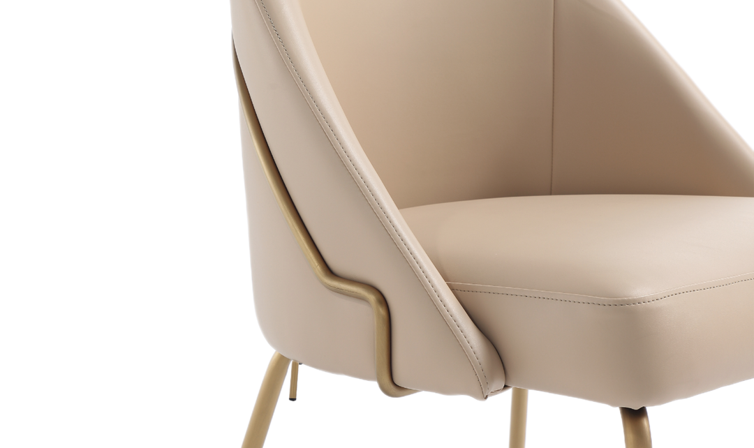 Manhattan Comfort Gracie Vegan Leather Metal Dining Chair