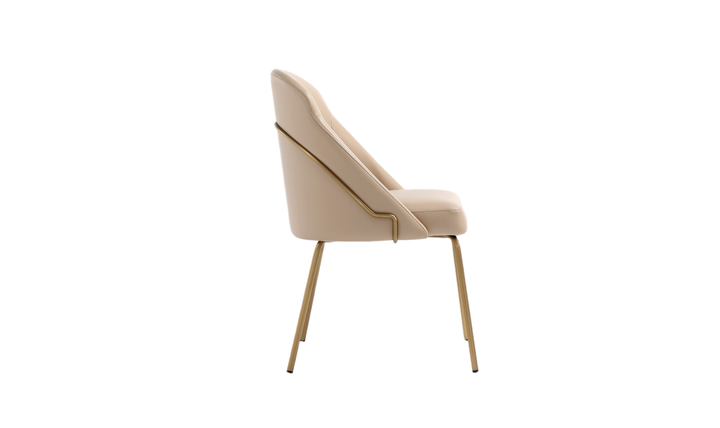 Manhattan Comfort Gracie Vegan Leather Metal Dining Chair