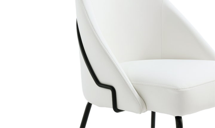 Manhattan Comfort Gracie Vegan Leather Metal Dining Chair