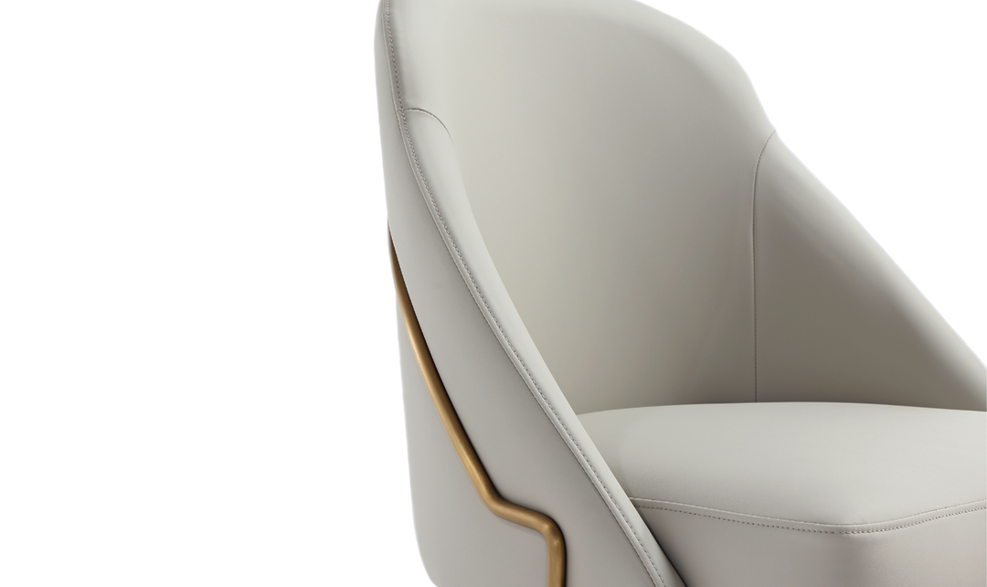 Manhattan Comfort Gracie Vegan Leather Metal Dining Chair