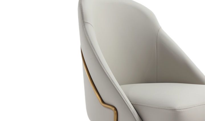 Manhattan Comfort Gracie Vegan Leather Metal Dining Chair