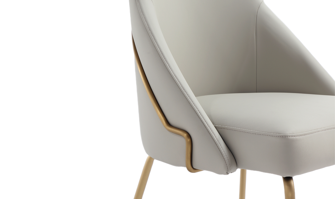Manhattan Comfort Gracie Vegan Leather Metal Dining Chair