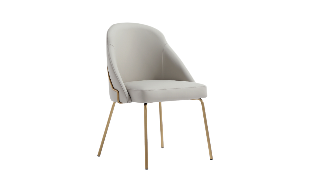 Manhattan Comfort Gracie Vegan Leather Metal Dining Chair