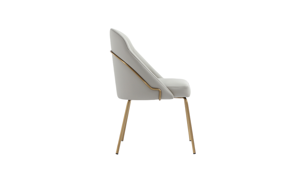 Manhattan Comfort Gracie Vegan Leather Metal Dining Chair