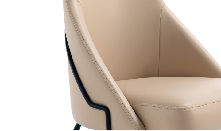 Manhattan Comfort Gracie Vegan Leather Metal Dining Chair--Jennifer Furniture