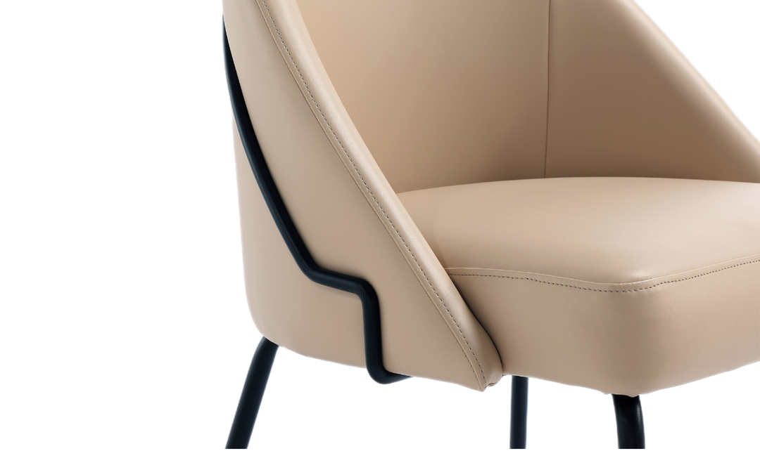 Manhattan Comfort Gracie Vegan Leather Metal Dining Chair--Jennifer Furniture