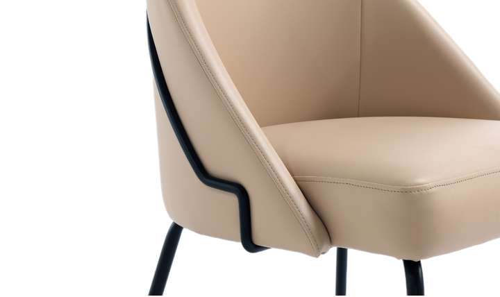Manhattan Comfort Gracie Vegan Leather Metal Dining Chair--Jennifer Furniture