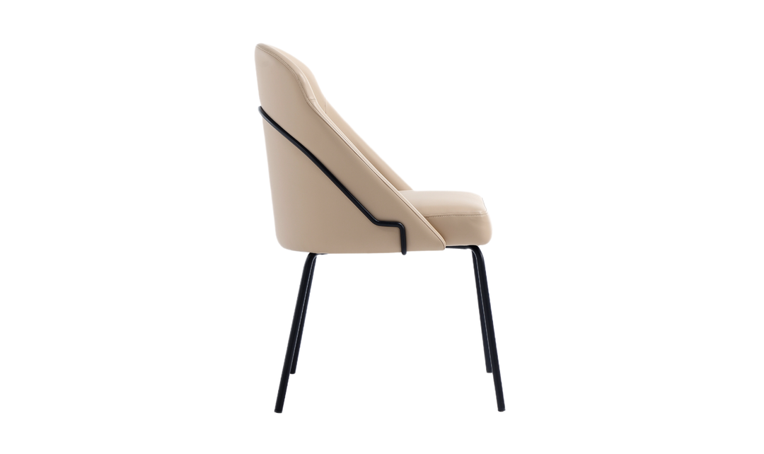 Manhattan Comfort Gracie Vegan Leather Metal Dining Chair--Jennifer Furniture