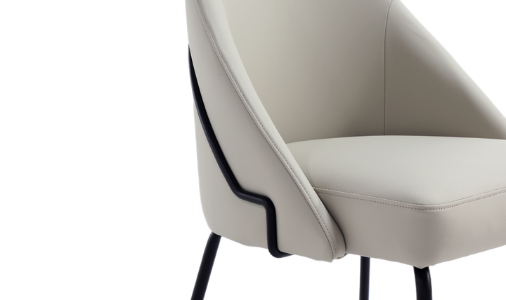 Manhattan Comfort Gracie Vegan Leather Metal Dining Chair--Jennifer Furniture