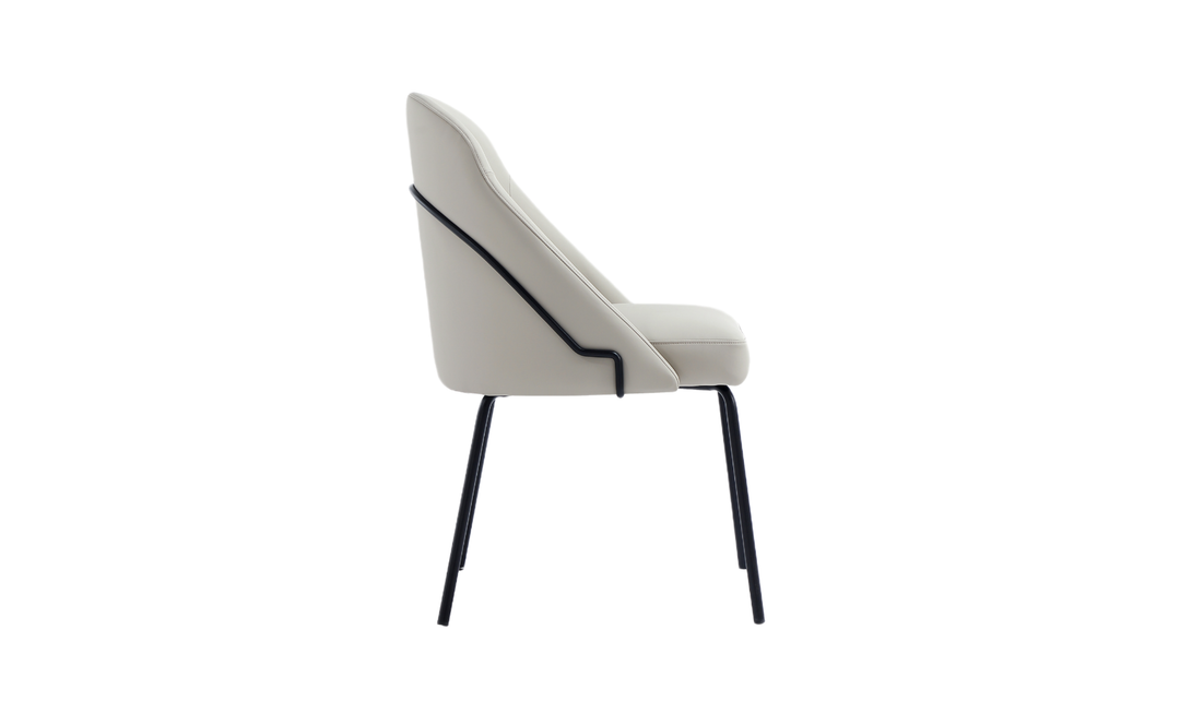 Manhattan Comfort Gracie Vegan Leather Metal Dining Chair--Jennifer Furniture