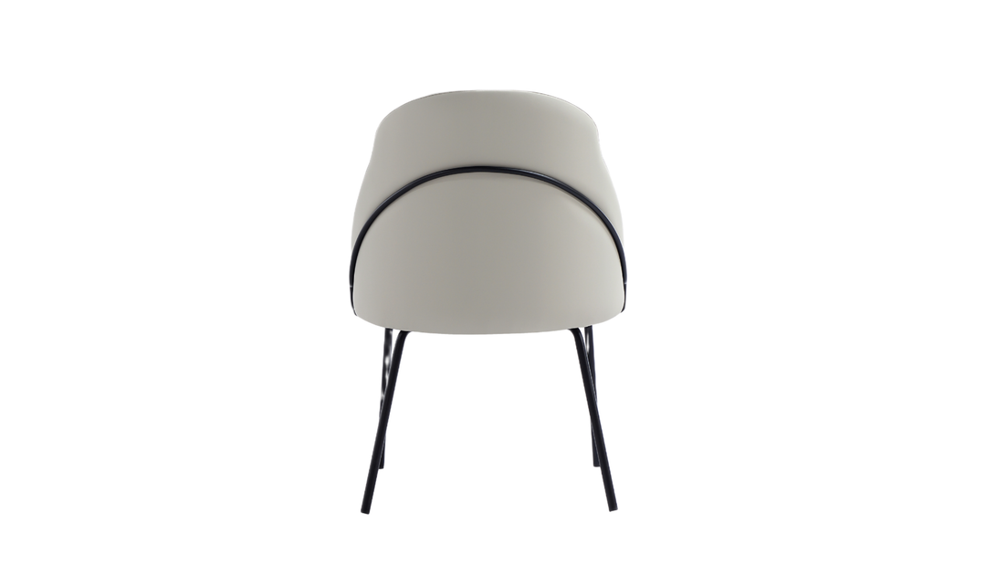 Manhattan Comfort Gracie Vegan Leather Metal Dining Chair--Jennifer Furniture
