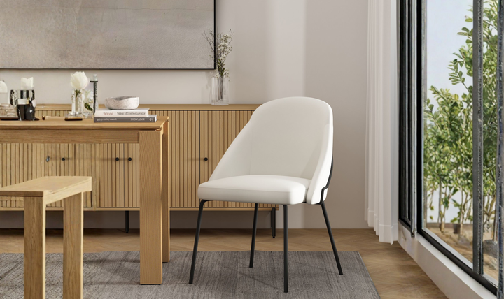 Manhattan Comfort Gracie Vegan Leather Metal Dining Chair--Jennifer Furniture