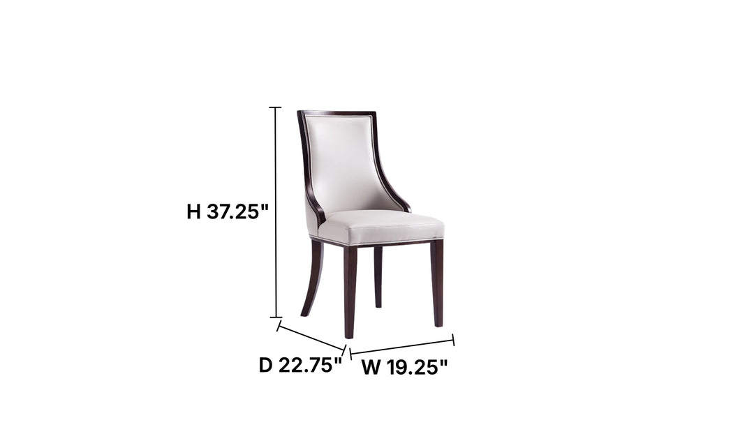 Manhattan Comfort Grand Wood Vegan Leather and Velvet Dining Chair-Jennifer Furniture