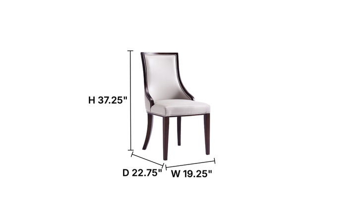 Manhattan Comfort Grand Wood Vegan Leather and Velvet Dining Chair-Jennifer Furniture