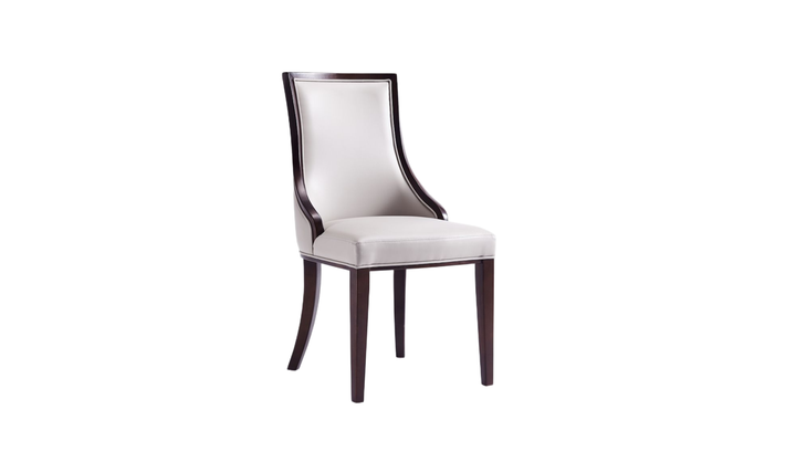 Manhattan Comfort Grand Wood Vegan Leather and Velvet Dining Chair-Jennifer Furniture