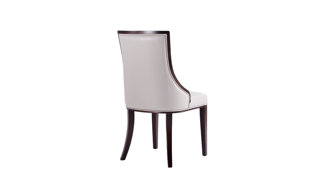 Manhattan Comfort Grand Wood Vegan Leather and Velvet Dining Chair-Jennifer Furniture