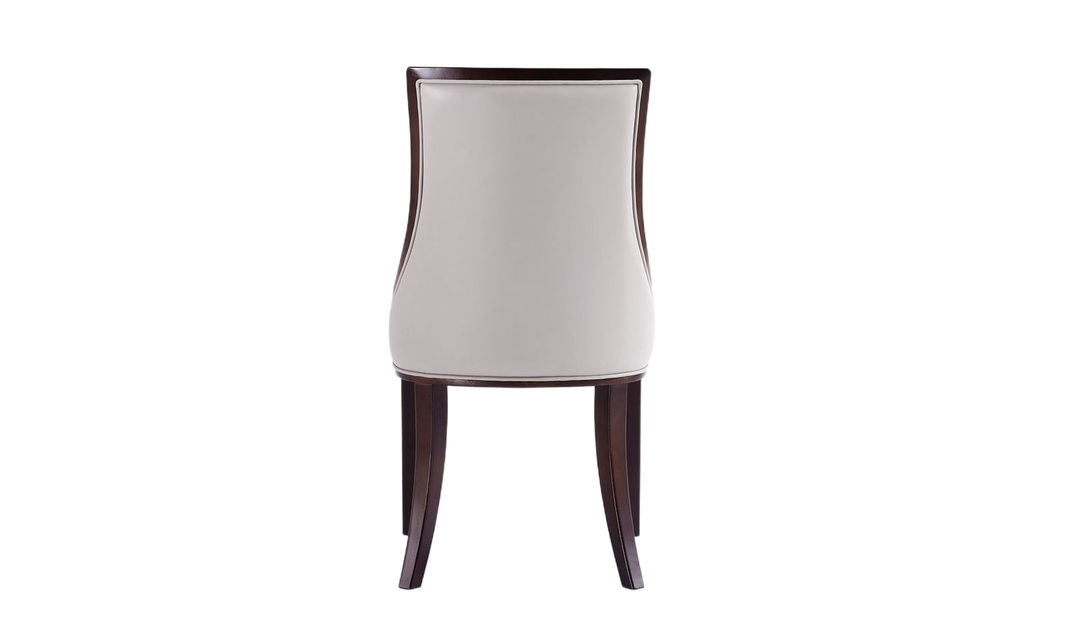 Manhattan Comfort Grand Wood Vegan Leather and Velvet Dining Chair-Jennifer Furniture