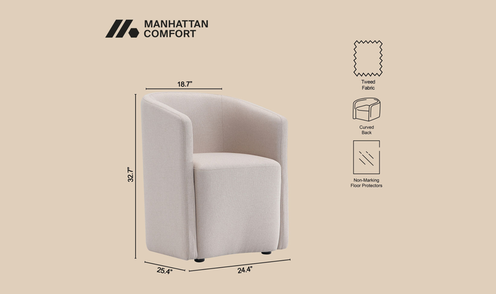 Manhattan Comfort Hearth Upholstered Armchair-Jennifer Furniture