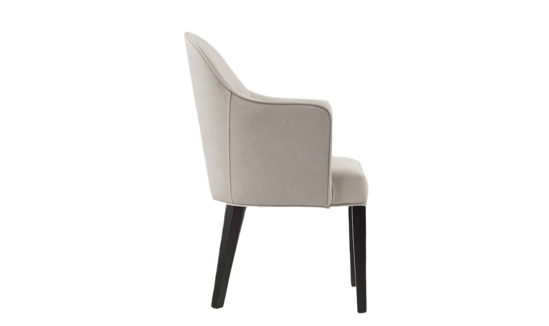 Manhattan Comfort Hillman Wood Vegan Leather and Velvet Armchair-Jennifr Furniture