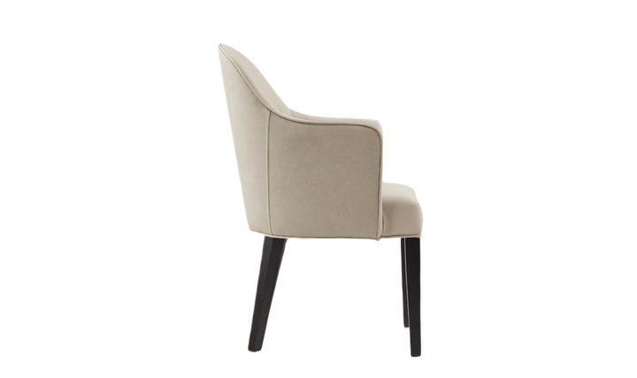 Manhattan Comfort Hillman Wood Vegan Leather and Velvet Armchair-Jennifr Furniture