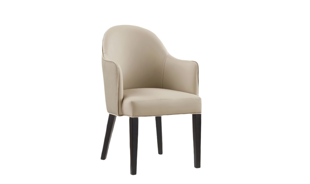 Manhattan Comfort Hillman Wood Vegan Leather and Velvet Armchair-Jennifr Furniture