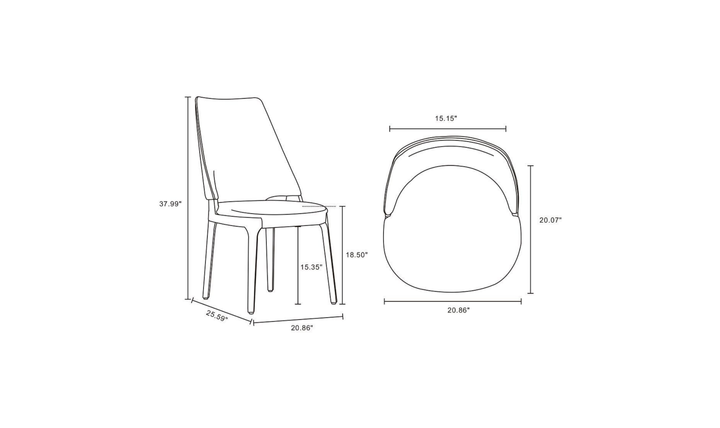 Manhattan Comfort Kara Wood Upholstered Dining Chair-Jennifer Furniture