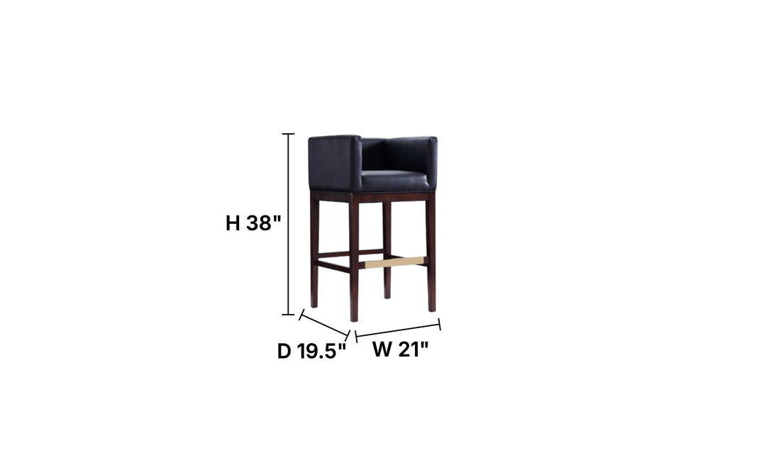 Manhattan Comfort Kingsley Wood Upholstered Barstool-Jennifer Furniture
