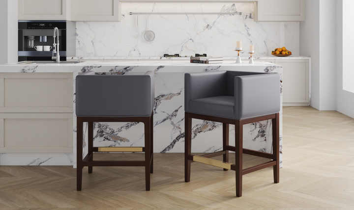 Manhattan Comfort Kingsley Wood Upholstered Counter Stool-Jennifer