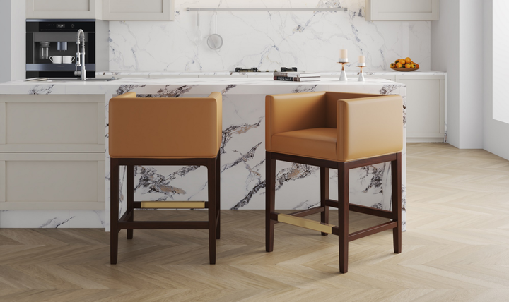 Manhattan Comfort Kingsley Wood Upholstered Counter Stool-Jennifer