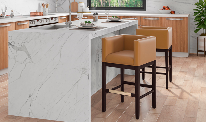 Manhattan Comfort Kingsley Wood Upholstered Counter Stool-Jennifer