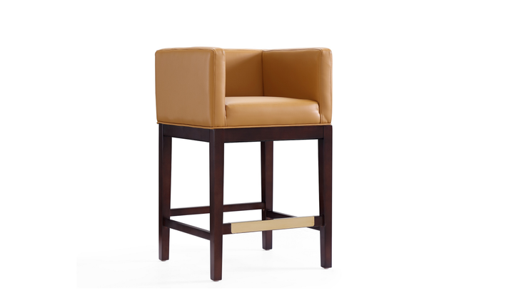 Manhattan Comfort Kingsley Wood Upholstered Counter Stool-Jennifer