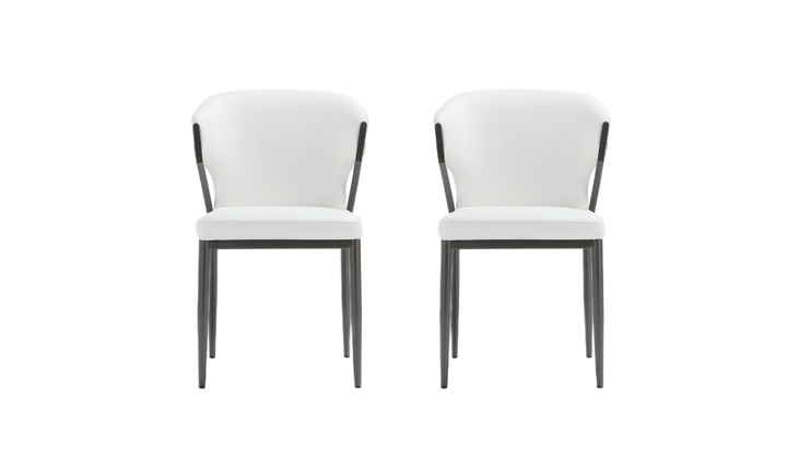 Manhattan Comfort Kirsten Metal Vegan Leather Dining Chair With Set Of Two-jennifer