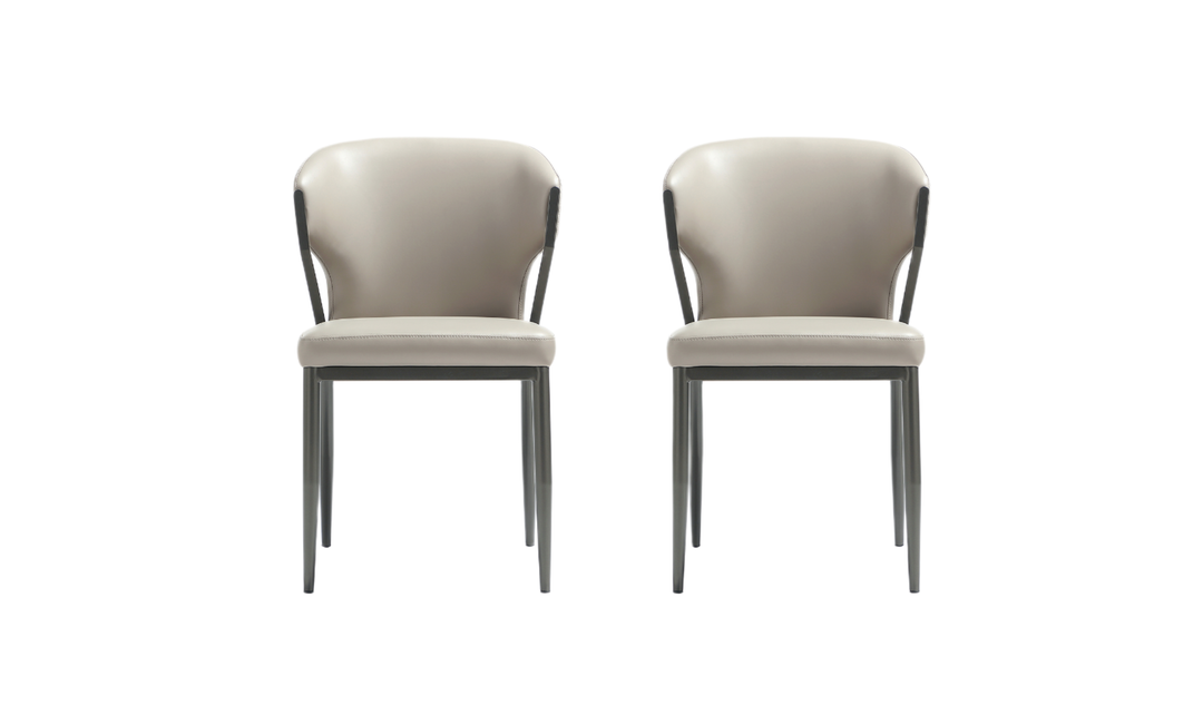 Manhattan Comfort Kirsten Metal Vegan Leather Dining Chair With Set Of Two-jennifer
