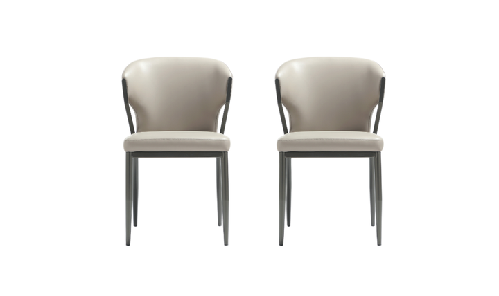 Manhattan Comfort Kirsten Metal Vegan Leather Dining Chair With Set Of Two-jennifer