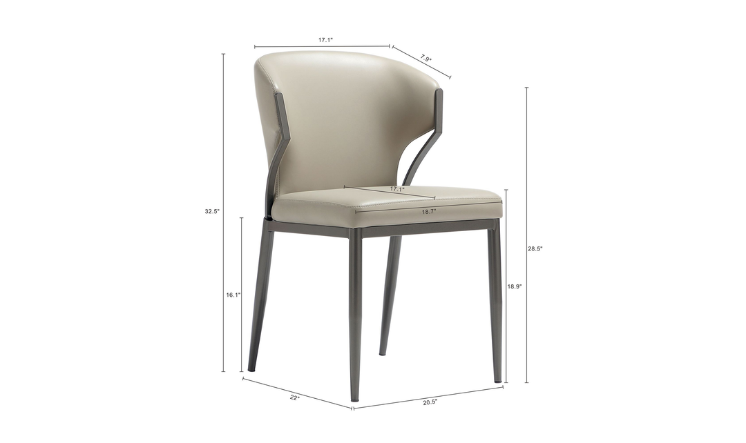 Manhattan Comfort Kirsten Metal Vegan Leather Dining Chair With Set Of Two-jennifer