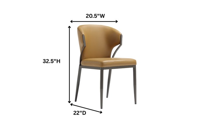 Manhattan Comfort Kirsten Metal Vegan Leather Dining Chair With Set Of Two-jennifer