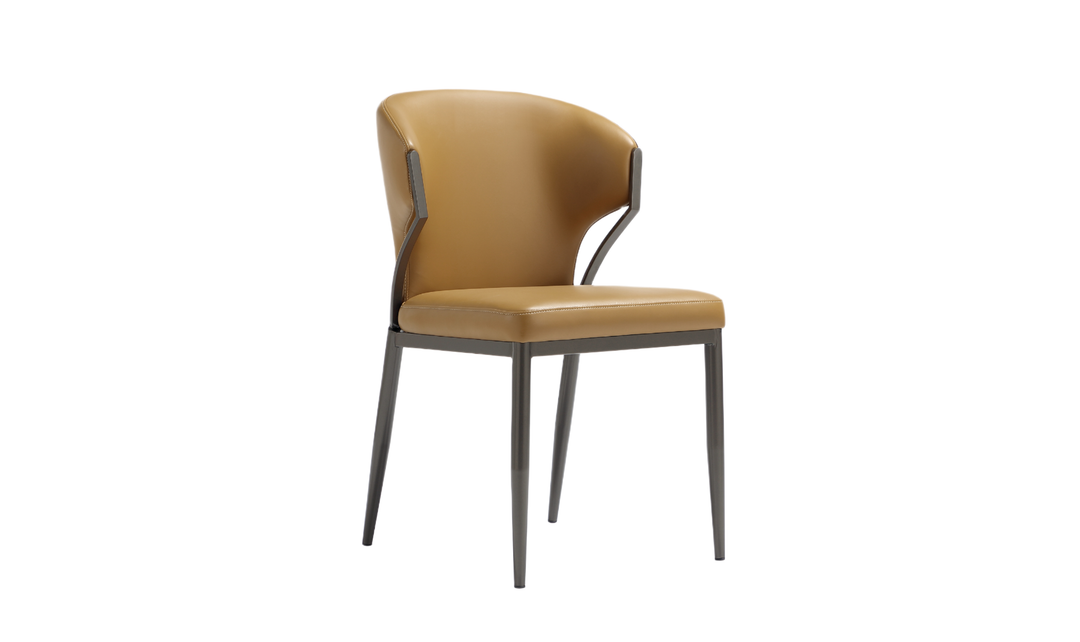 Manhattan Comfort Kirsten Metal Vegan Leather Dining Chair With Set Of Two-jennifer
