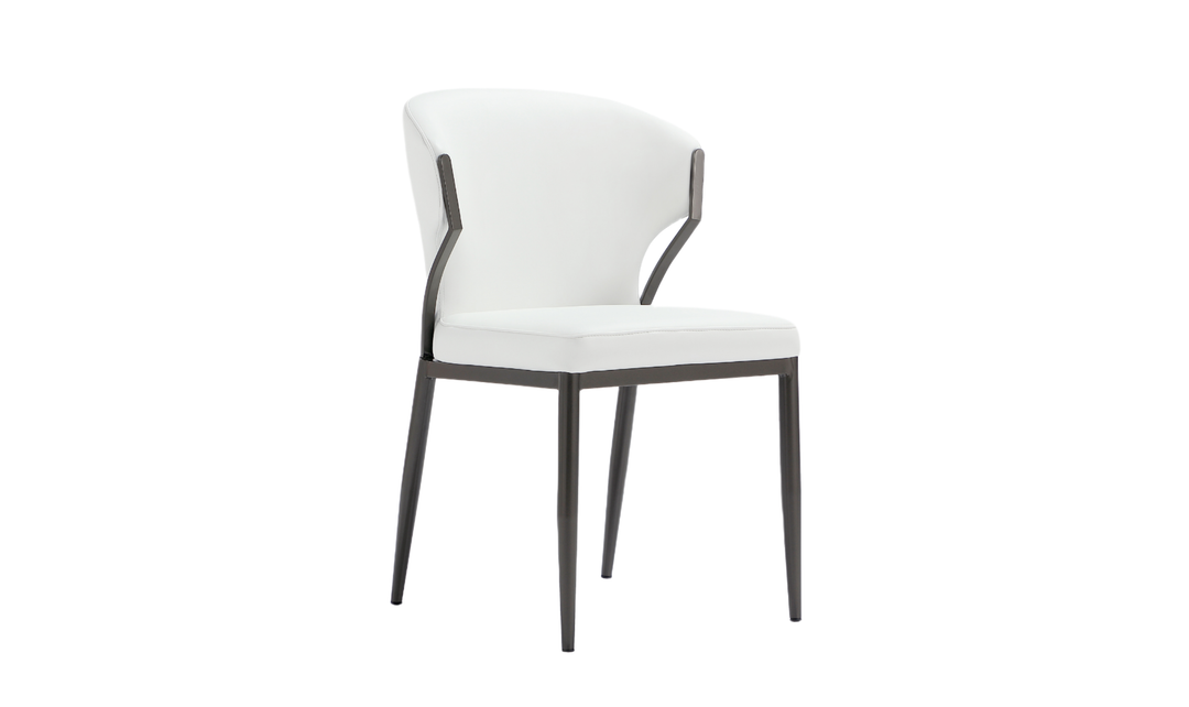 Manhattan Comfort Kirsten Metal Vegan Leather Dining Chair With Set Of Two-jennifer