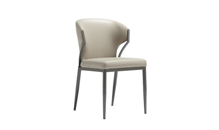 Manhattan Comfort Kirsten Metal Vegan Leather Dining Chair With Set Of Two-jennifer