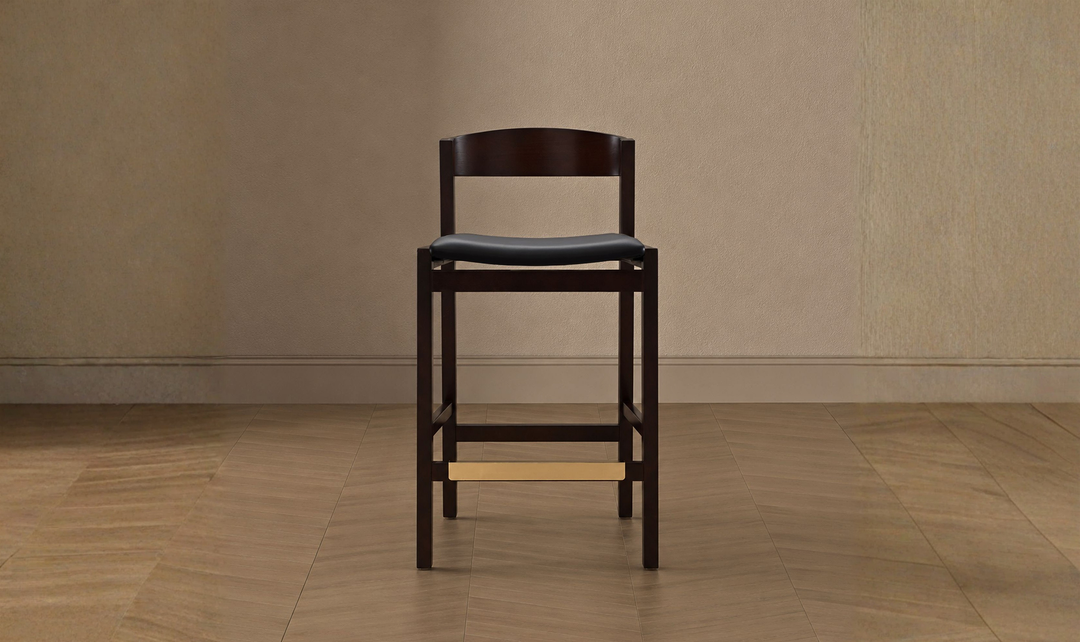 Manhattan Comfort Klismos Wood Upholstered Counter Stool-Jennifer Furniture
