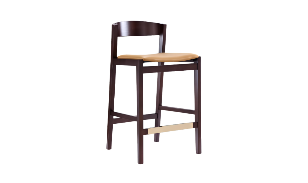 Manhattan Comfort Klismos Wood Upholstered Counter Stool-Jennifer Furniture