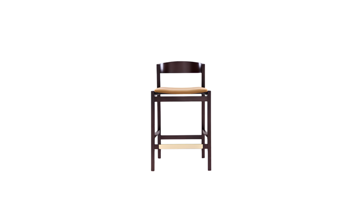Manhattan Comfort Klismos Wood Upholstered Counter Stool-Jennifer Furniture