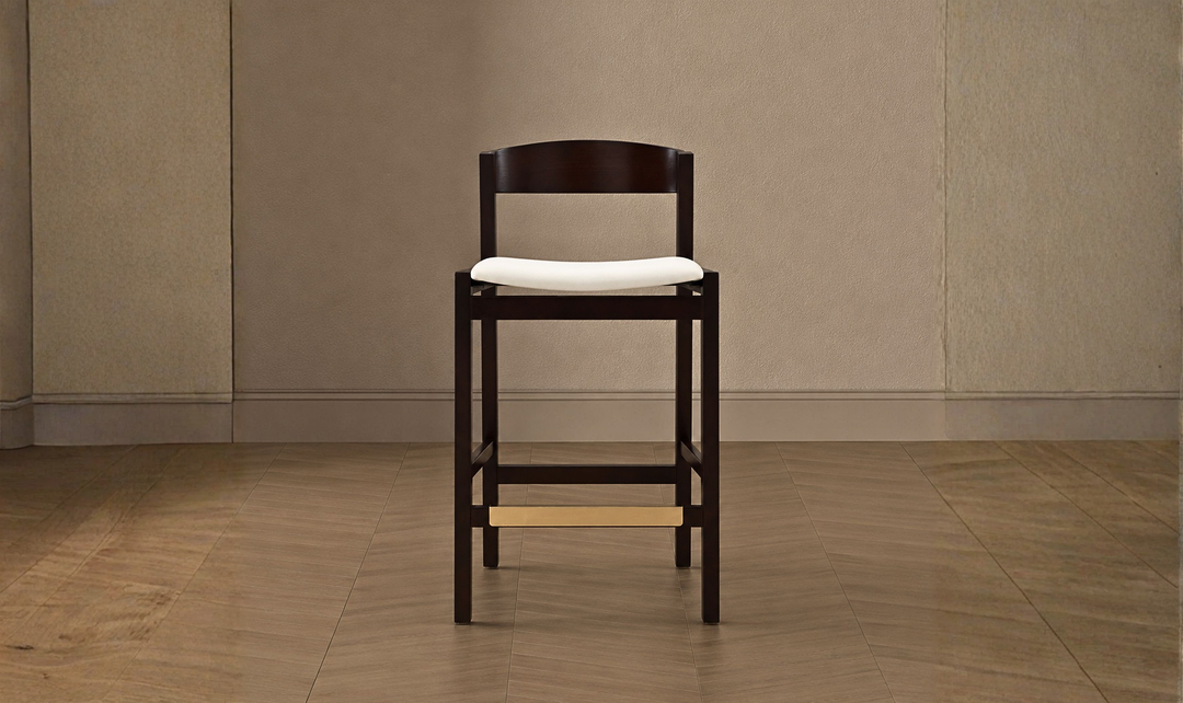 Manhattan Comfort Klismos Wood Upholstered Counter Stool-Jennifer Furniture