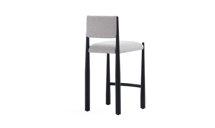 Manhattan Comfort Lennor Boucle Metal Counter Stool