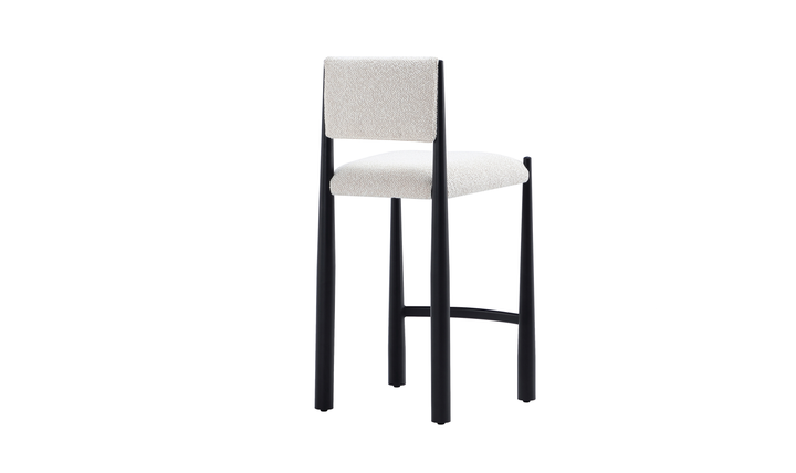 Manhattan Comfort Lennor Boucle Metal Counter Stool