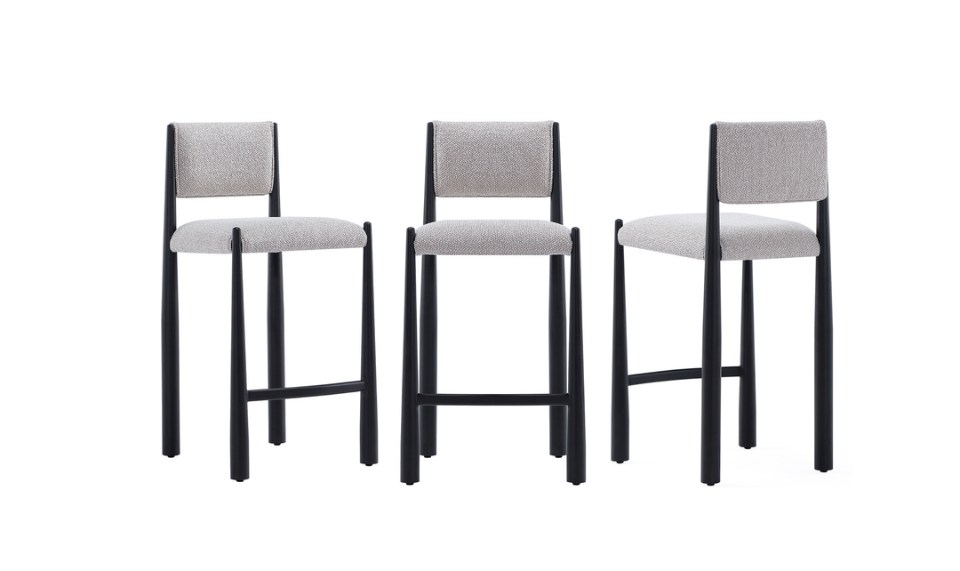 Manhattan Comfort Lennor Boucle Metal Counter Stool