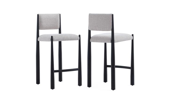 Manhattan Comfort Lennor Boucle Metal Counter Stool