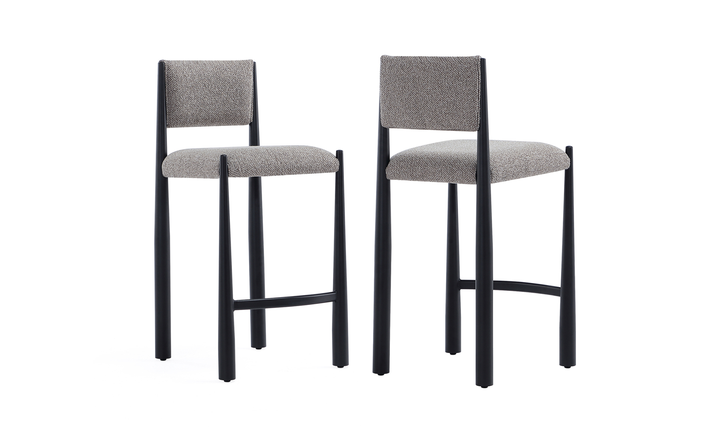 Manhattan Comfort Lennor Boucle Metal Counter Stool