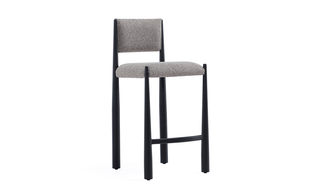 Manhattan Comfort Lennor Boucle Metal Counter Stool